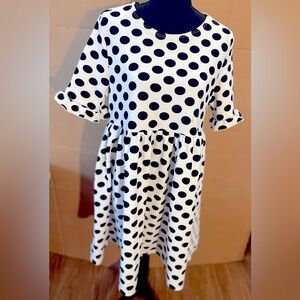 Skater Black & White  polka dotted mini dress